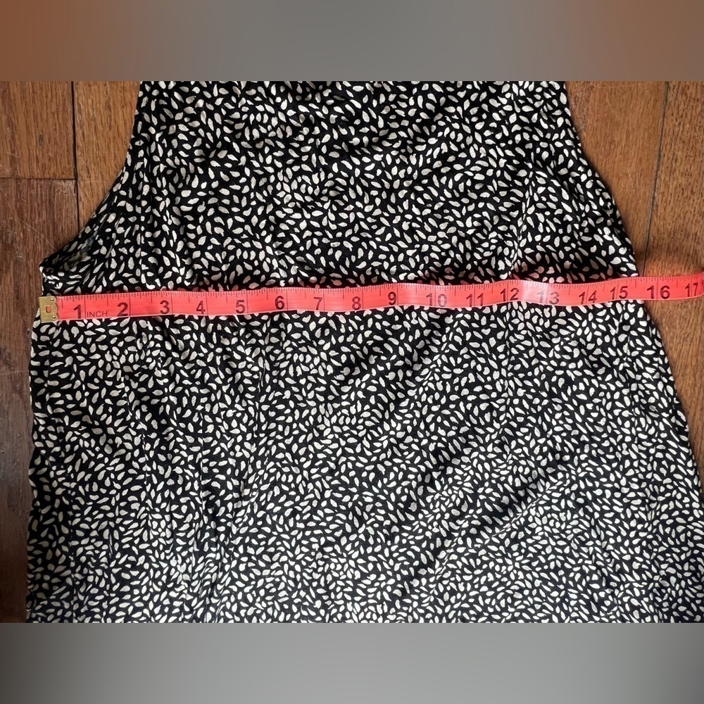 H&M sleeveless black dress with leaves pattern 100% viscose M - Picture 6 of 8